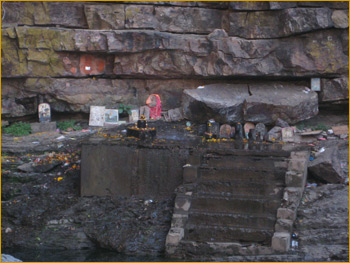 Waterfall and Temple in Rameshwar